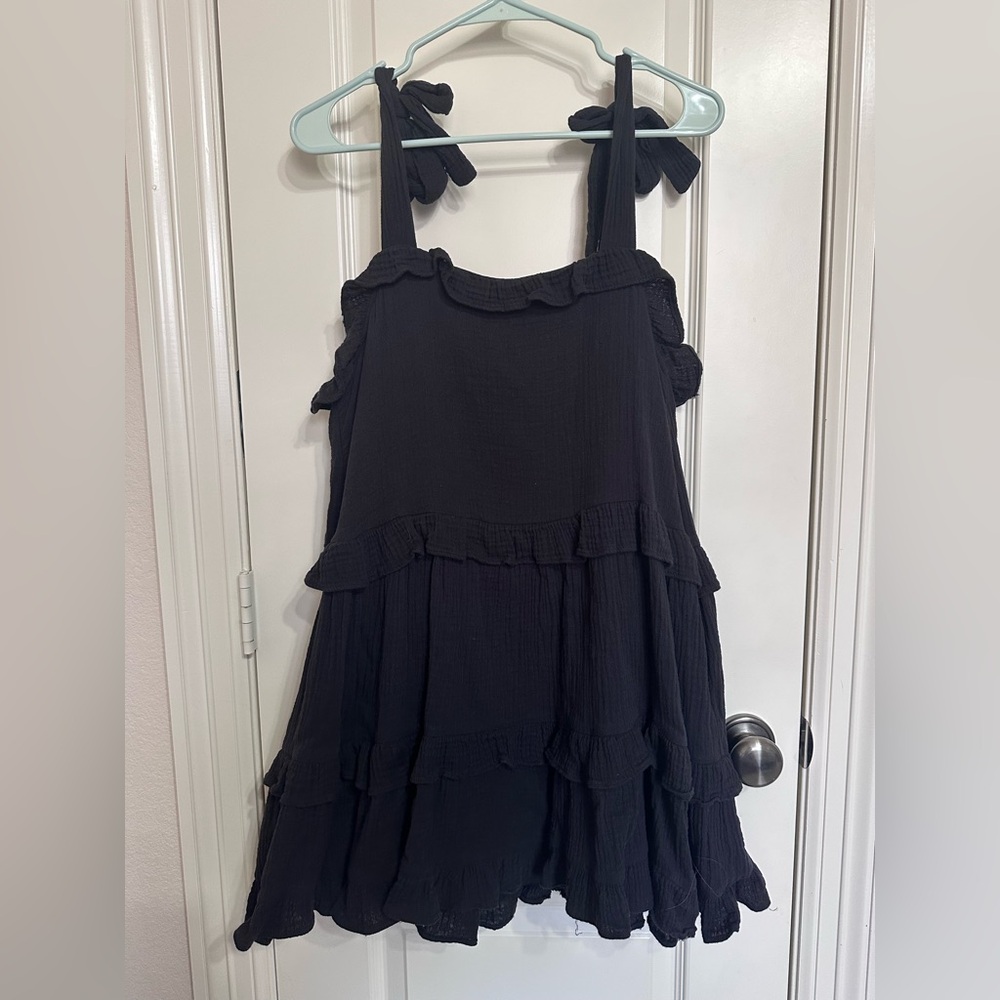 Black Ruffle Mini Dress